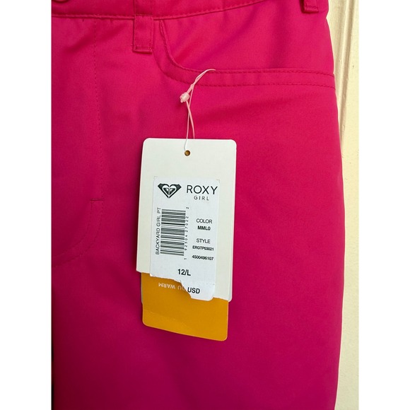 Roxy Girl's Backyard Snow Pants Pink Waterproof Warm Insulated Size 12/L - Picture 3 of 9